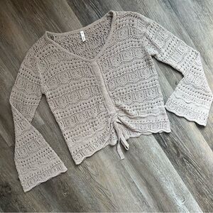 Wishlist crochet knit boho bell sleeve blouse